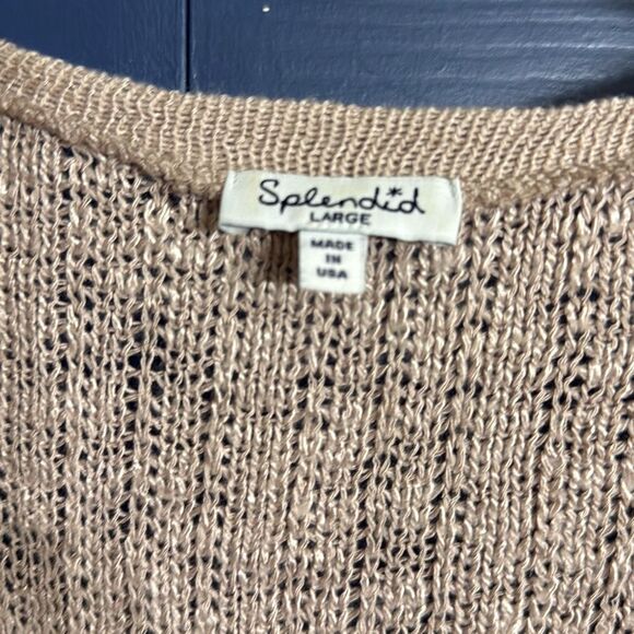 Splendid Lightweight Tan Sweater Size L - Picture 3 of 6